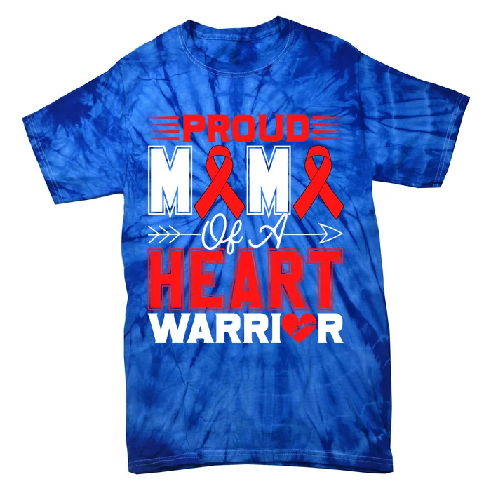 Proud Mimi Of A Heart Warrior Heart Disease Awareness Month Gift Tie-Dye T-Shirt