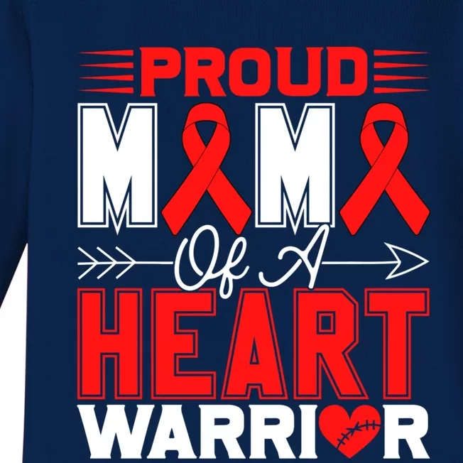 Proud Mimi Of A Heart Warrior Heart Disease Awareness Month Gift Baby Long Sleeve Bodysuit