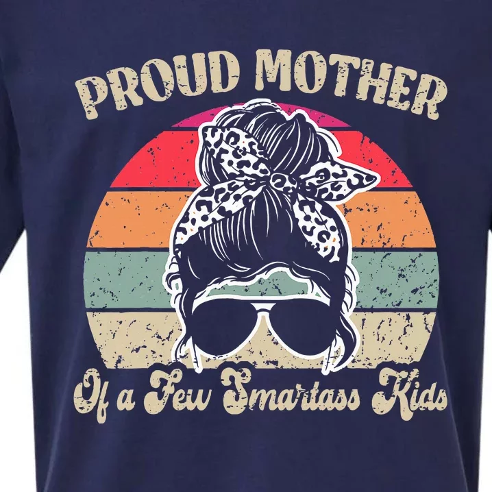 Proud Mother Of A Few Smartass Mothers Day Messy Bun Sueded Cloud Jersey T-Shirt