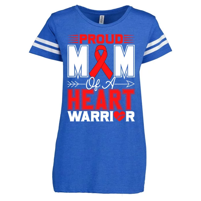 Proud Mom Of A Heart Warrior Heart Disease Awareness Month Funny Gift Enza Ladies Jersey Football T-Shirt