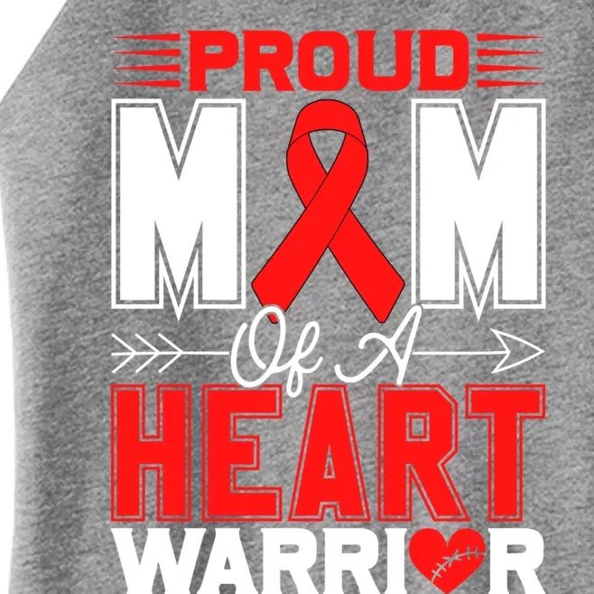 Proud Mom Of A Heart Warrior Heart Disease Awareness Month Funny Gift Women’s Perfect Tri Rocker Tank