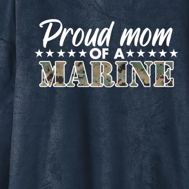 Proud Mom Of A Marine Hooded Wearable Blanket