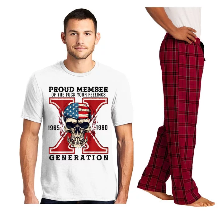 Proud Member Of The Fuck Your Feelings Gen X Horror Skull Pajama Set