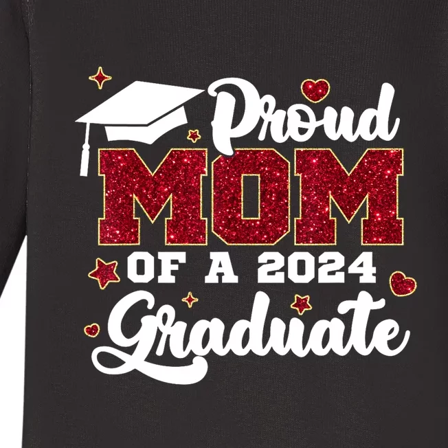 Proud Mom Of A Class Of 2024 Graduate Senior Graduation Gift Baby Long Sleeve Bodysuit