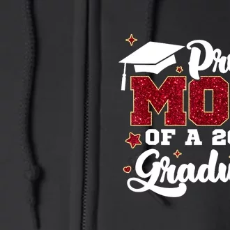 Proud Mom Of A Class Of 2024 Graduate Senior Graduation Gift Full Zip Hoodie