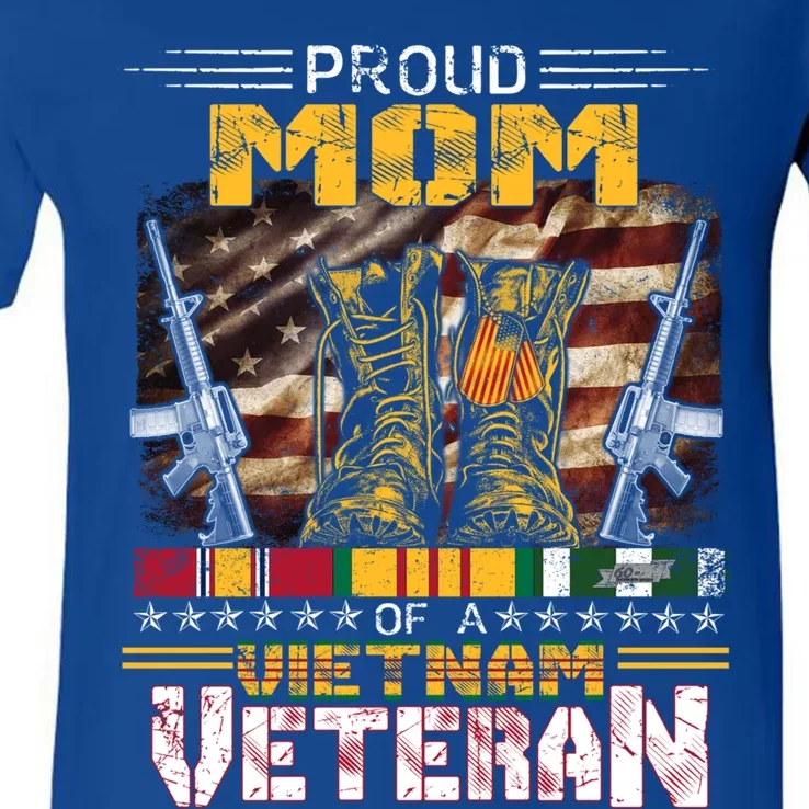 Proud Mom Of A Vietnam Veteran Gift Vietnam War Vet Gift V-Neck T-Shirt