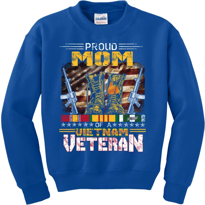 Proud Mom Of A Vietnam Veteran Gift Vietnam War Vet Gift Kids Sweatshirt