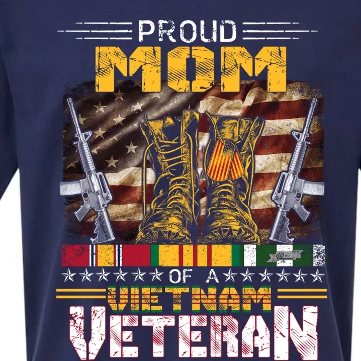 Proud Mom Of A Vietnam Veteran Gift Vietnam War Vet Gift Sueded Cloud Jersey T-Shirt