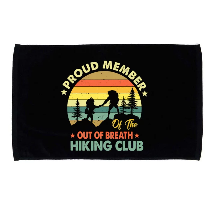 Proud Member Of The Out Of Breath Hiking Club Hiker Retro Microfiber Hand Towel