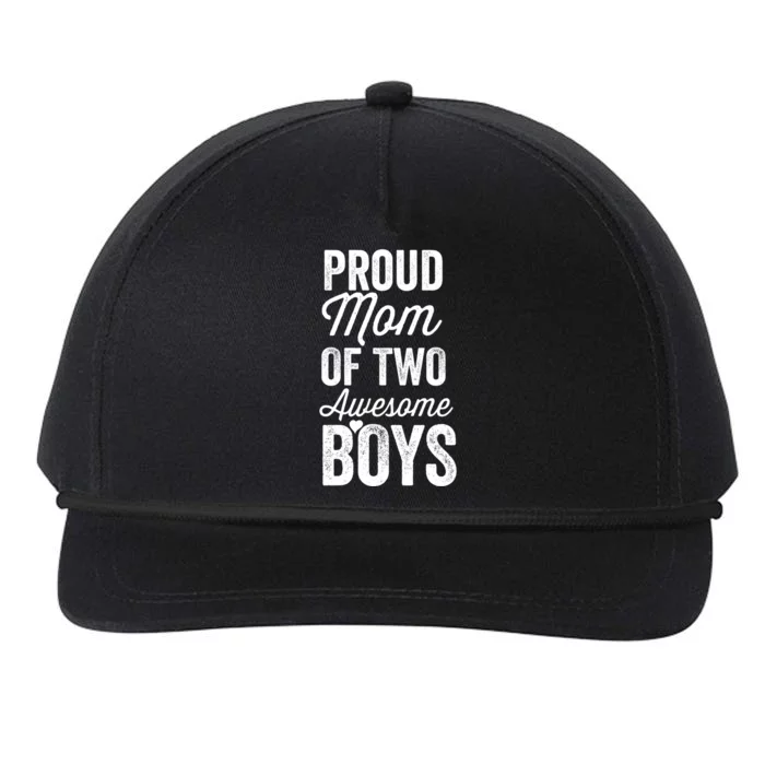 Proud Mom Of Two Awesome Great Gift Snapback Five-Panel Rope Hat