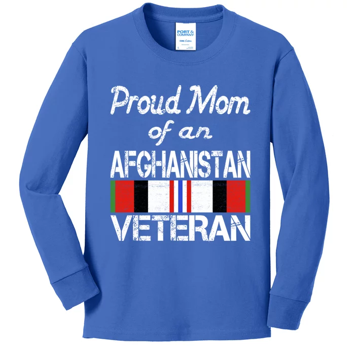 Proud Mom Of An Afghanistan Veteran Gift Kids Long Sleeve Shirt