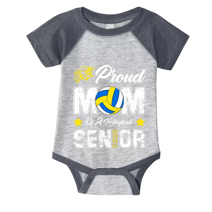 Proud Mom Of A Volleyball Senior Class Of 2025 Graduation Infant Baby Jersey Bodysuit