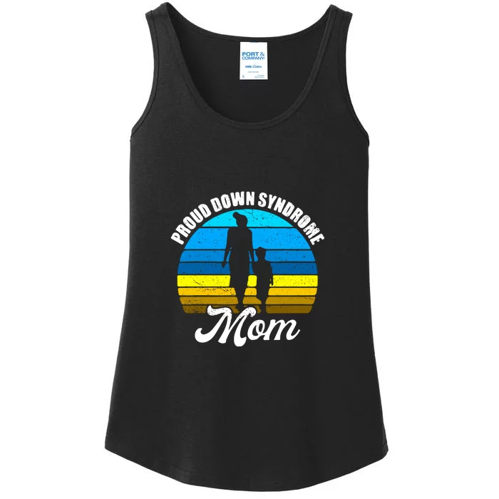 Proud Mom Of Down Syndrome Son Daughter Trisomy 21 Gift Mother's Day Ladies Essential Tank