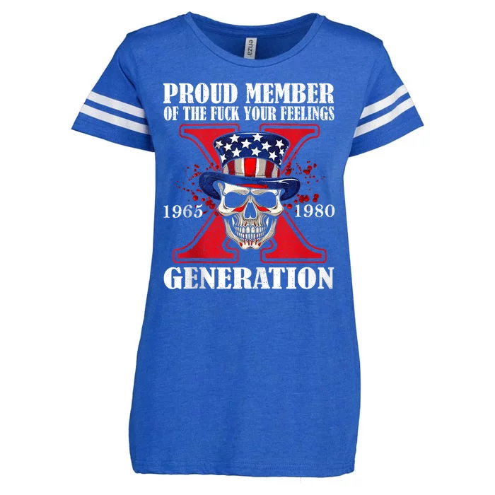 Proud Member Of The Fuck Your Feelings Generation X Skull Enza Ladies Jersey Football T-Shirt