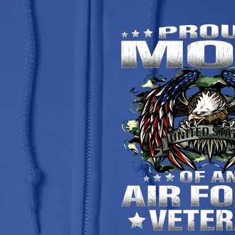 Proud Mom Of An Air Force Veteran Military Vets Mother Gift Full Zip Hoodie