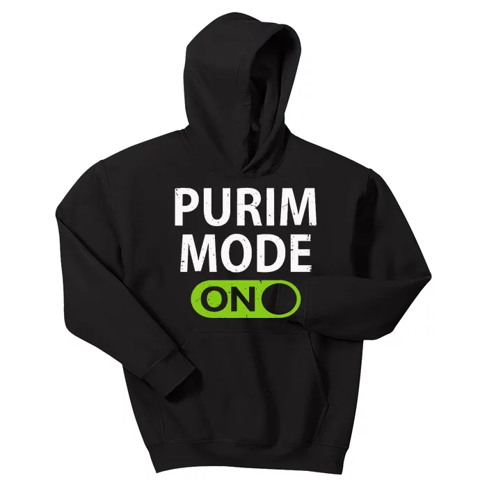 Purim Mode On Funny Purim Festival Costume Outfit Kids Hoodie