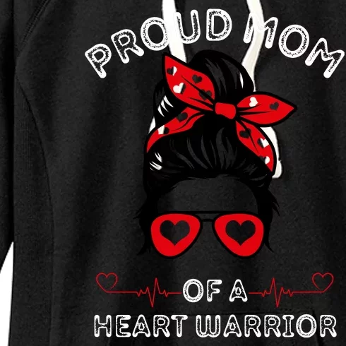 Proud MoM Of A Heart Warrior Cute CHD Awareness Gift Women's Fleece Hoodie