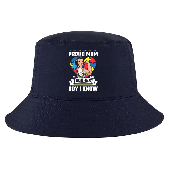 Proud Mom Of The Toughest I Know Autism Awareness Great Gift Cool Comfort Performance Bucket Hat