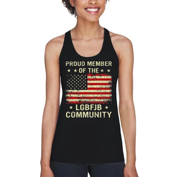 proud member of  lgbfjb community anti biden us flag Women's Racerback Tank