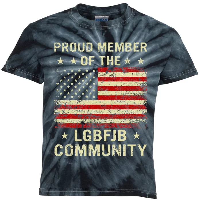 proud member of  lgbfjb community anti biden us flag Kids Tie-Dye T-Shirt