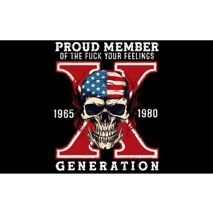 Proud Member Of The Fuck Your Feelings Gen X Horror Skull Bumper Sticker