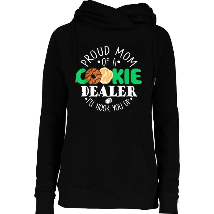 Proud Mom Of A Cookie Dealer Girl Troop Leader Matching Womens Funnel Neck Pullover Hood