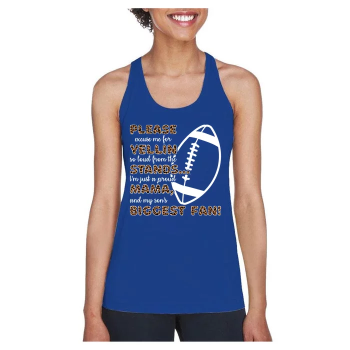 Proud Mother Of A Football Player Gift Women's Racerback Tank