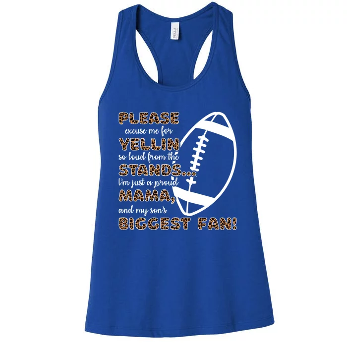 Proud Mother Of A Football Player Gift Women's Racerback Tank