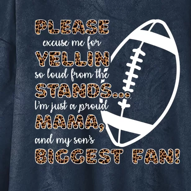 Proud Mother Of A Football Player Gift Hooded Wearable Blanket