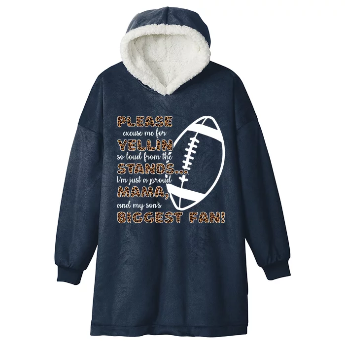 Proud Mother Of A Football Player Gift Hooded Wearable Blanket