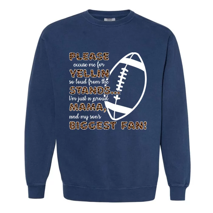 Proud Mother Of A Football Player Gift Garment-Dyed Sweatshirt