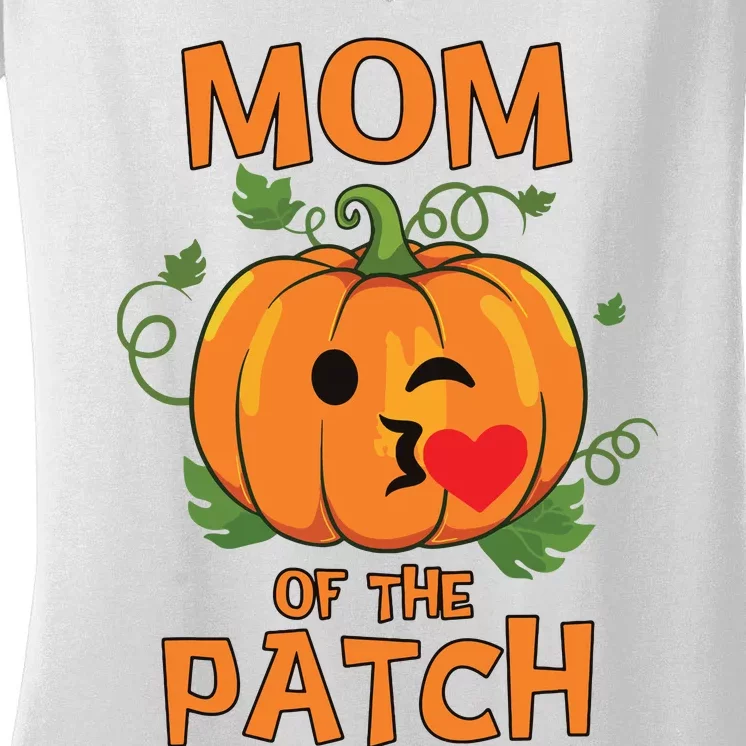 Pumpkin Mom Of The Patch Family Halloween Women's V-Neck T-Shirt