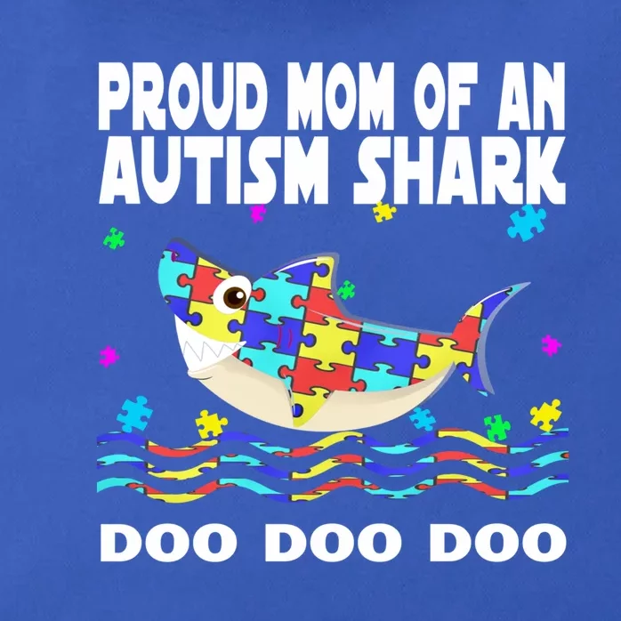 Proud Mom Of An Autism Shark Funny Autism Awareness Gift Zip Tote Bag