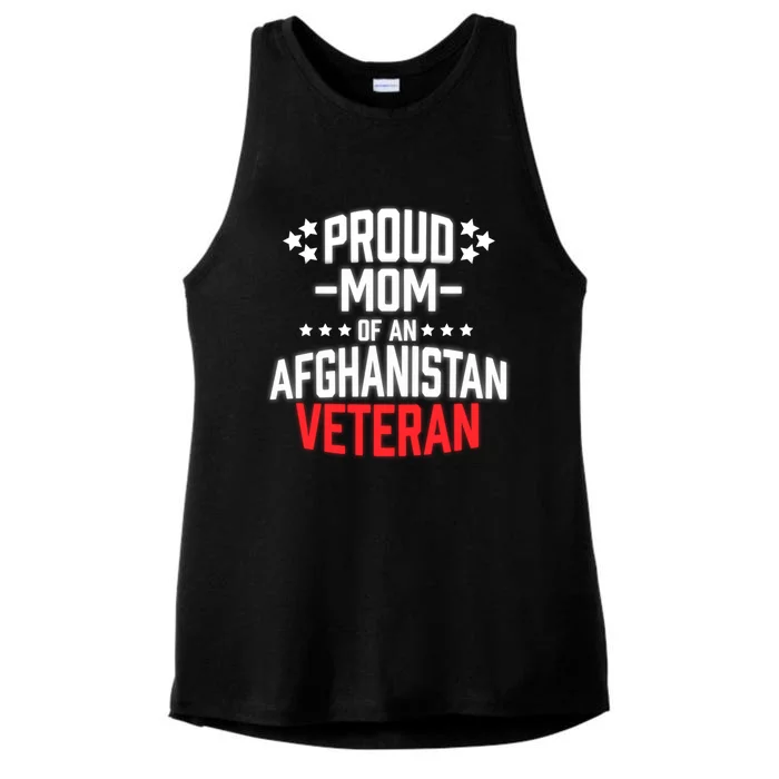 Proud Mom Of An Afghanistan Veteran Military Gift Ladies Tri-Blend Wicking Tank