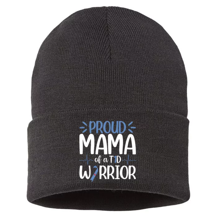 Proud Mama Of A T1d Warrior Sustainable Knit Beanie