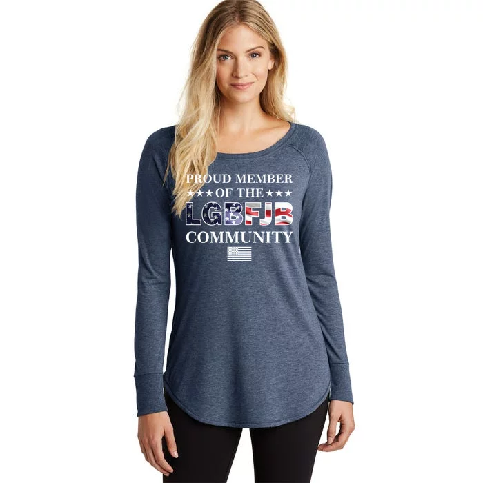 Proud Member Of The LGBFJB Community USA Flag Women's Perfect Tri Tunic Long Sleeve Shirt