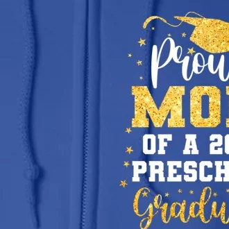 Proud Mom Of A Class Of 2024 Preschool Graduate Graduation Gift Full Zip Hoodie