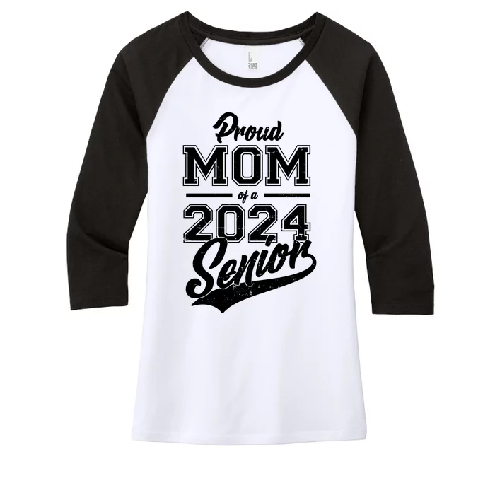 Proud Mom Of A 2024 Senior Grad Women's Tri-Blend 3/4-Sleeve Raglan Shirt