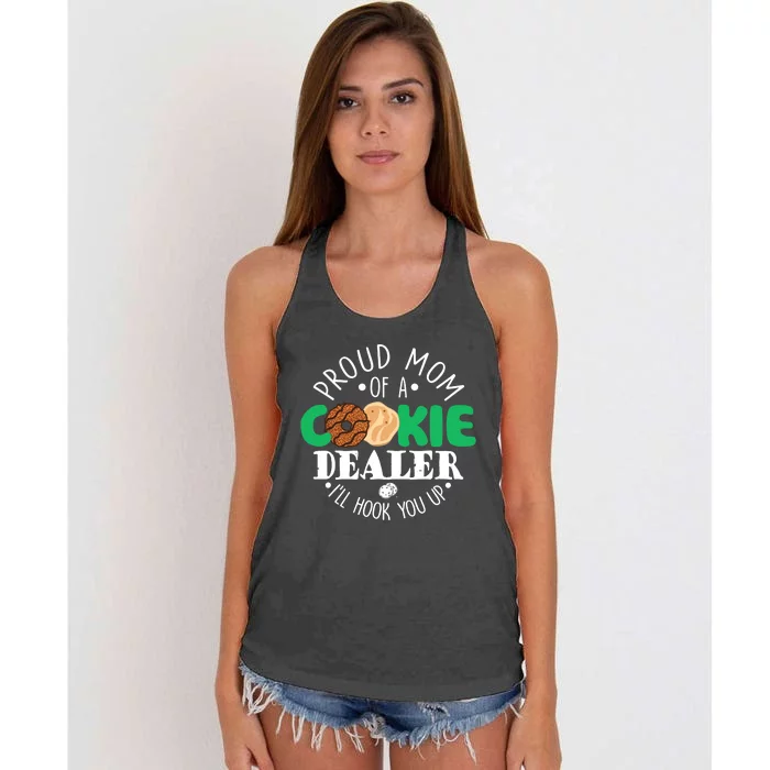 Proud Mom Of A Cookie Dealer Girl Troop Leader Matching Women's Knotted Racerback Tank