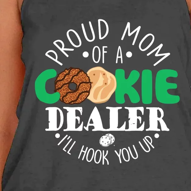 Proud Mom Of A Cookie Dealer Girl Troop Leader Matching Women's Knotted Racerback Tank