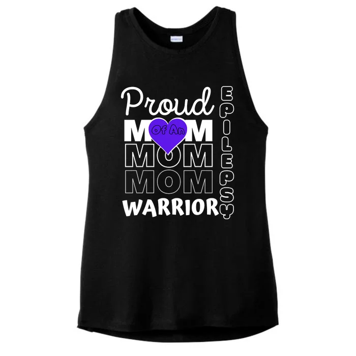 Proud Mom Of A Epilepsy Warrior Ladies Tri-Blend Wicking Tank