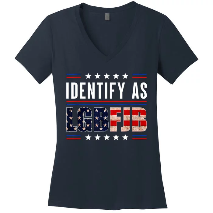 Proud Member Of LGBFJB Community US FLAG Women's V-Neck T-Shirt