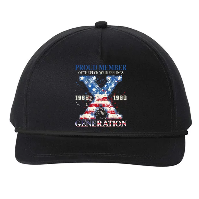 Proud Member Of The Fuck Your Feelings Gen X Usa Snapback Five-Panel Rope Hat