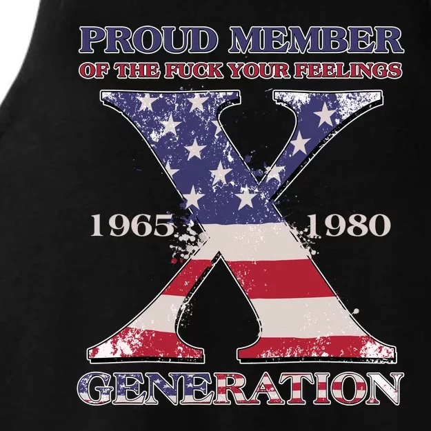 Proud Member Of The Fuck Your Feelings Generation 1965 1980 Gen X Ladies Tri-Blend Wicking Tank