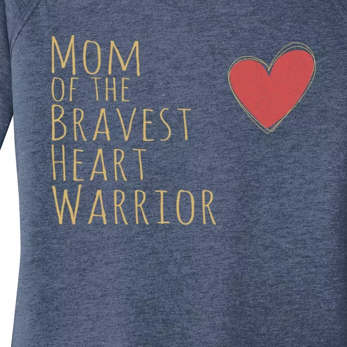 Proud Mom Of Bravest Heart Warrior Chd Awareness Congenital Gift Women's Perfect Tri Tunic Long Sleeve Shirt