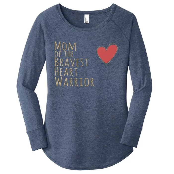 Proud Mom Of Bravest Heart Warrior Chd Awareness Congenital Gift Women's Perfect Tri Tunic Long Sleeve Shirt