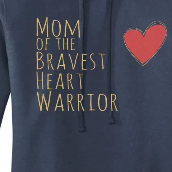 Proud Mom Of Bravest Heart Warrior Chd Awareness Congenital Gift Women's Pullover Hoodie