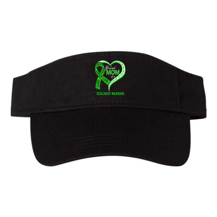 proud mom of a scoliosis warrior ribbon heart Valucap Bio-Washed Visor