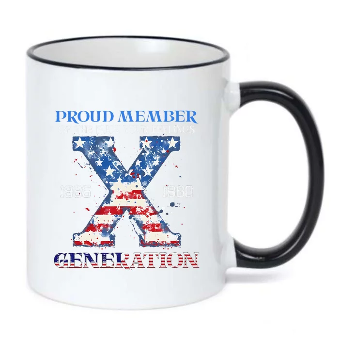 Proud Member Of The Fuck Your Feelings Gen X Usa 4th Of July Black Color Changing Mug