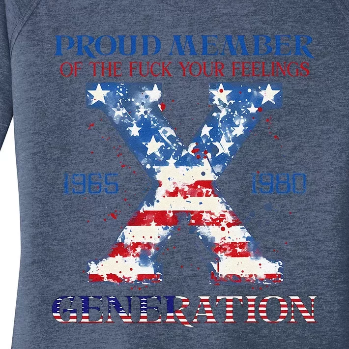 Proud Member Of The Fuck Your Feelings Gen X Usa 4th Of July Women's Perfect Tri Tunic Long Sleeve Shirt